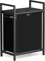 Laundry Sorter with Removable Bag, 16 Gallons Laundry Hamper with Adjustable Feet, Laundry Basket for Laundry Room, Bathroom and Bedroom(Charcoal Black)