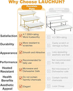 LAUCHUH 3 Tier Serving Stand Porcelain Serving Platter Tier Serving Trays with Collapsible Sturdier Rack, Serving Dishes and Platters for Thanksgiving, Christmas, Entertaining, Gold, 12 Inch