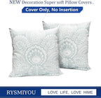 Decorative Throw Pillow Covers Set of 2 Light Blue Retro Pillow Covers 20x20 inch Super Soft Short Plush Square Throw Pillows,Farmhouse Outdoor Boho Pillow Covers for Couch Living Room