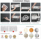 Toothbrush Holders Wall Mounted, Toothbrush Holder with Automatic Toothpaste Dispensers, 6 Brush Slots, 3 Magnetic Cups,1 Cosmetic Drawer Organizer and 1 Large Storage Tray