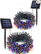 Flacchi 2 Pack Solar String Lights Each 72ft 200 LED 8 Modes Outdoor String Lights Waterproof Solar Fairy Lights for Garden, Patio, Fence, Balcony, Outdoors,Holiday Decoration