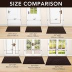 hicorfe Indoor Doormat,Front Back Door Mat Rubber Backing Non Slip Door Mats 47"x71" Absorbent Resist Dirt Entrance Doormat Inside Floor Mats for Entryway Washable Low-Profile(Coffee)