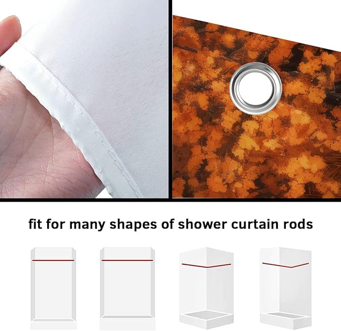 Fall Shower Curtain, Autumn Rustic Farmhouse Pumpkin Thanksgiving Harvest Shower Curtains for Bathroom， Halloween Holiday Bathroom Decorative with Hooks, Fall Bath Accessories 72"X72" Fabric Polyester