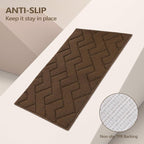 hicorfe Indoor Doormat,Front Back Door Mat TPR Backing Non Slip Mats 20"x31.5" Absorbent Resist Dirt Entrance Doormat Inside Floor for Entryway Washable Low-Profile(Dark Brown)