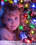 LED Christmas Mini String Lights, 28 Feet 100LEDs F5 Multicolor Mini Lights, Connectable Christmas Tree Lights for Wreath Garland Holiday Party Wedding Outdoor Indoor Christmas Decoration, Green Wire