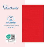 Cotton Paradise Hand Towels for Bathroom, 100% Cotton Turkish 4 Piece Hand Towel Set, Soft Absorbent Face Towels, Red Hand Towels
