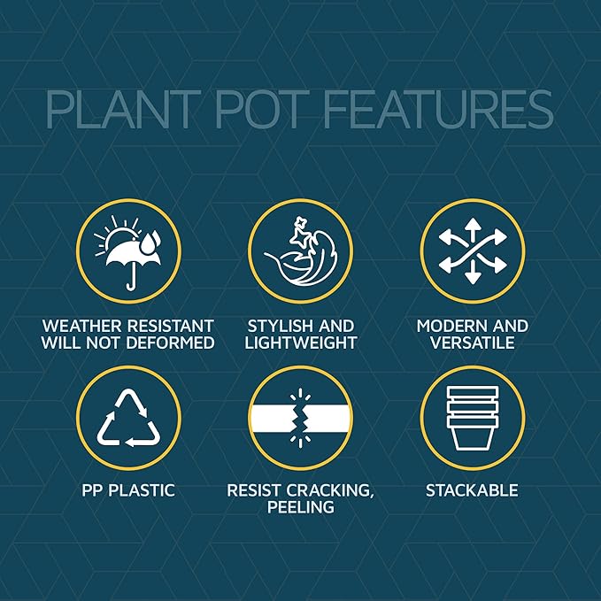 Multicolor 6-Inch Plant Pots with Drainage & Saucers 24 Pack, Indoor & Outdoor Planters for Houseplants, Herbs, and Flowers, Durable & Weatherproof Material, Stackable, Lightweight, Minimalist Design