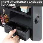 DOPACE Key Holder for Wall, Mail and Key Holder, Mail Organizer Wall Mount with Storage Drawer and 10 Hooks, Easy Installation Keys Holder on Wall, Black