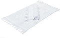 Savi Home Cotton Woven Jacquard Bathroom Rug Set of 2, Woven Fringe Bathroom Mats, 100% Cotton, Non - Slip Bath Mat, Durable Thick Bath Mat 17”x30”& 20"x38" with Fringes, White