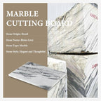 Koville Brazilian Natural Marble Cutting Board for Kitchen, 16x12inch Large Hand Crafted Marble Slab for Cheese, Charcuterie, Pastry Board - Wedding Gift, House Warming Gift