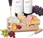 Miicol Wood Charcuterie Board, Monogram Cheese Board 10 Inch, Personalized Initial Cutting Board with Spreader, Unique Housewarming Gift, Ideal for Kitchen, Home, Letter S