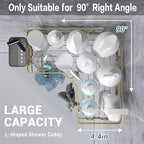 Corner Shower Caddy Organizer Shelf: 2Pack Adhesive Shower Rack, No Drilling Stainless Steel Shower Storage Shelves with Hooks&Toothpaste Holder for Bathroom Kitchen
