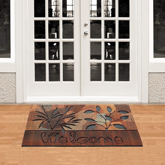 CHICHIC Door Mat Welcome Mat 18x 30 Inch Front Door Mat Outdoors for Home Entrance Outdoors Mat for Outside Entry Way Doormat Entry Rugs, Heavy Duty Non Slip Rubber Back Low Profile, Fall Leaves
