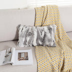 Rabbit Hide Fur Pillow Case Cushion Cover Fur Throw Decorative Animal Skin Pillowcase Home Living Room (Grey, 30×50cm（12in×20in）)