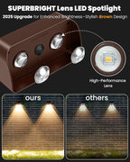 Brighter Solar Fence Lights-3000/4000/6000K 3 Mode,Solar Lights Outdoor Waterproof,Dusk to Dawn Deck Light, Outdoor Lighting for Backyard/Railing/Wall/Step/Patio(12 Pack,Brown)