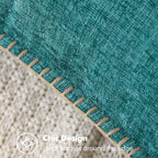 MIULEE Pack of 2 Couch Throw Pillow Covers 22x22 Inch Teal Farmhouse Decorative Pillow Covers with Stitched Edge Soft Chenille Solid Dyed Spring Pillow Covers for Sofa Bed Living Room