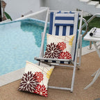Red Brown Outdoor Pillow Cover 20X20 Inch Set of 2 Outdoor Waterproof Fall Floral Brown Decorative Pillowcase Decor for Couch Patio Funiture Garden Print Polyester Cushion Cover 01K20