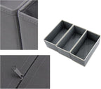Sock Drawer Organizer 3 Pack Light Gray, 11' Dresser Drawer Dividers for Closet Wardrobe, Small Fabric Storage Bins for Underwear Bra Baby Clothes