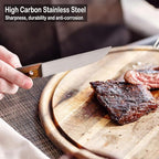 Professional 8-Piece German High Carbon Stainless Steel Steak Knife Set, Premium Full Tang Steak Knives with Pakkawood Handle