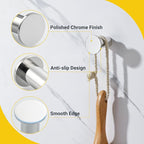 SAYAYO Chrome Towel Hooks for Bathrooms, Heavy Duty Wall Hooks for Hanging, Modern Coat Hook Robe Hook SUS 304 Stainless Steel 4 Pcs