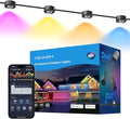 ASAHOM AI Permanent Outdoor Lights S107E, 300FT with 216 RGBCW LED Lights and Dual Output, 30,000 Lighting Effect Combination, IP67 Waterproof for House Halloween Christmas and Daily Decoration, Black