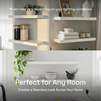 BAOBAB WORKSHOP Wood Floating Shelves for Wall White - Bathroom Floating Shelves White - Small Wall Mounted Shelf White for Bedroom Kitchen Living Room - 16D x 6.7W Inch, Set of 2