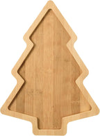 Christmas Wooden Appetizer Tray Christmas Tree Shaped Wooden Serving Platter Sushi Serving Tray Wood Charcuterie Board Tray Snack Dessert Candy Dish Plate for Christmas Home Kitchen,15x11x0.59 Inch