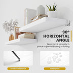 36 Inch Floating Shelves, 9.3" Deep Floating Shelf Wall Mounted, 36" Wall Shelves, Rustic Deep Bookshelf, Large Display Shelves & Storage Shelves for Bedroom, Living Room, White, Set of 2