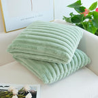 JOJUSIS Pack of 2 Faux Fur Plush Decorative Throw Pillow Covers Couch Cushion Case Soft Pillowcases (Sage Green, 22 x 22-Inch)