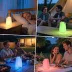 Portable Outdoor Table Lamp, Cordless Rechargeable Outdoor Table Lanterns RGB LED Lights with Remote, IP44 Water-Resistant Battery Operated Hanging Lamp for Patio Garden Camping Dining Room