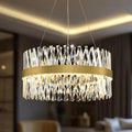 Modern Crystal Chandeliers, Crystal Chandelier for Dining Room, 24 Inch Round Gold Chandelier. Suitable for Living Rooms, Kitchens, bedrooms, and Entrance Halls. Elegant Chandeliers.