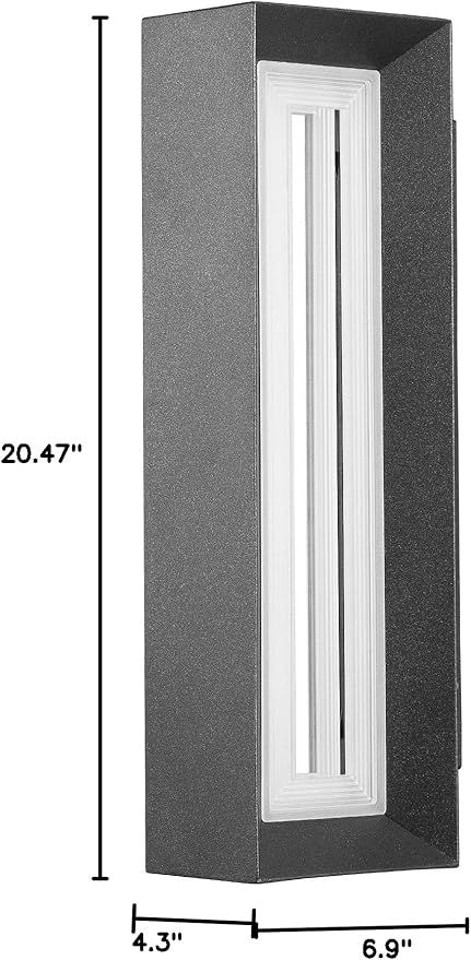 Outdoor Wall Light Hard Wired, 21" Modern Wall Sconce AC100-240V, Waterproof Garage Exterior Lighting Fixture Wall Mount, 3000K Front Porch Lamp, Large LED Sconce Light for House Outside Patio