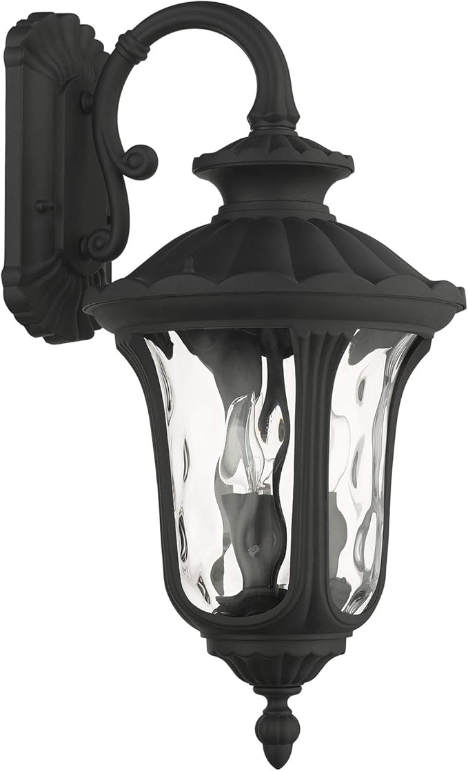 Livex Lighting 7857-14 Oxford 3 Light Outdoor Wall Lantern, Black, 22.5 in x 11 in x 22.5 in