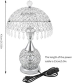 Eapmic Table Lamp,Bedside End Table Lamp Modern Nightstand Desk Lamp Geometric Lamp with Shade for Living Bedroom Office(Modern,Style 5,Silver)