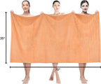 American Soft Linen 35x70 Jumbo Large Bath Towels, 600 GSM 100% Cotton Turkish Bath Sheet, Oversized Luxury Bath Towels for Bathroom Beach and Pool, Malibu Peach