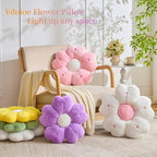 Flower Throw Pillow, Cute Daisy Cherry Blossom Flower Shaped Blue Throw Pillow 15.7In Blue Floor Cushion for Home Bedroom Sofa Chair Couch Decor