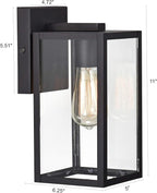 MICSIU 2 Pack Outdoor Light Fixture, Black Exterior Sconce Light with E26 Base Socket, 11 Inch Outside Wall Mount Lights for House, Yard, Shop, Doorway, Pathway, Balcony