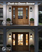 Dusk to Dawn Outdoor Wall Light Fixture, Hardwired Matte Black Porch Light, Waterproof Rustproof Outside Wall Lantern for House, Patio, Front Door, 12 Inch, Bulb Not Included