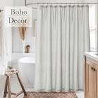 KGORGE Semi Sheer Shower Curtain for Bathroom - Linen Blend Fabric Lightweight Waterproof Privacy Assured Button Hole Shower Curtains for Bathtub, Grey, 54 x 78 inches Long, Hooks Included