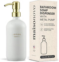 MaisoNovo Soap Dispenser 1-Piece Set | 16.9oz White Bottles with Gold Stainless Steel Pump