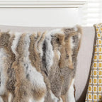 Rabbit Hide Skin Fur Pillowcase Throw Decorative for Living Room,Beds Cushion Cover Fur Pillow Case Cushion Cover (Yellow 50×50cm（20in×20in）