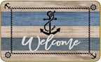 Mingnei Nautical Rug, Outdoor Welcome Mat, Blue Boat Floor Mat for Indoor/Outdoor 30 x 17