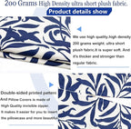 Decorative Throw Pillow Covers Set of 2 Blue Pillow Covers 18x18 inch Short Plush Couch Throw Pillow Cases Floral Throw Pillows,Farmhouse Outdoor Pillow Covers for Sofa Bed Living Room Car