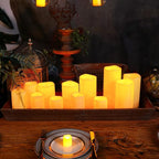 Homemory 4"x10" Large Solar Candles Outdoor Waterproof, Dusk to Dawn, Solar Powered Flameless Candles for Outdoor, Lanterns, Set of 4