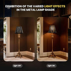 Etched Forest Metal Lampshade Rectangle Lamp Shade Fitter Floor Lamp Shade, ALUCSET Large Metal Lampshade for Living Room Bedroom Top Diameter (8+6)", Bottom Diameter (13.9+8)", Height 11"