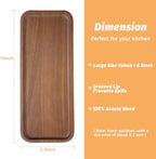 Acacia Wood Serving Platters and Trays - 14" x 5.5" Wooden Mini Charcuterie Boards, Small Cheese Board, Rectangle Wooden Tray for Kitchen Counter, Bathroom, Home Decor, Party (6, 14"X5.5")