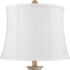 Regency Hill Serena Traditional Country Cottage Table Lamps 27 1/2" Tall Set of 2 Beige Gray Turned Vase White Softback Drum Shade for Bedroom Living Room House Bedside Nightstand Office