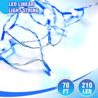 70FT with 210 LEDs – Designed with 210 LEDs on a 70FT Strand, These Lights Create a Dazzling Blue Glow That’s Ideal for Wrapping Trees, Decorating Windows, Stair Rails, or patios(Blue)