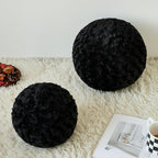 Ball Pillow, Decorative Round Pillow for Couch n, Circle Throw Pillows, Perfect Ball Pillows for Couch, Stylish Decorative Pillows, Versatile Round Throw Pillow (Black, Medium-11.8 Inches)