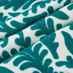 HWY 50 Teal Decorative Throw Pillow Covers 18x18 Inch (1 Piece), Embroidered Cotton Farmhouse Cushion Cover Pillow Case for Sofa Couch Living Room Bed Bedroon, Floral Branches